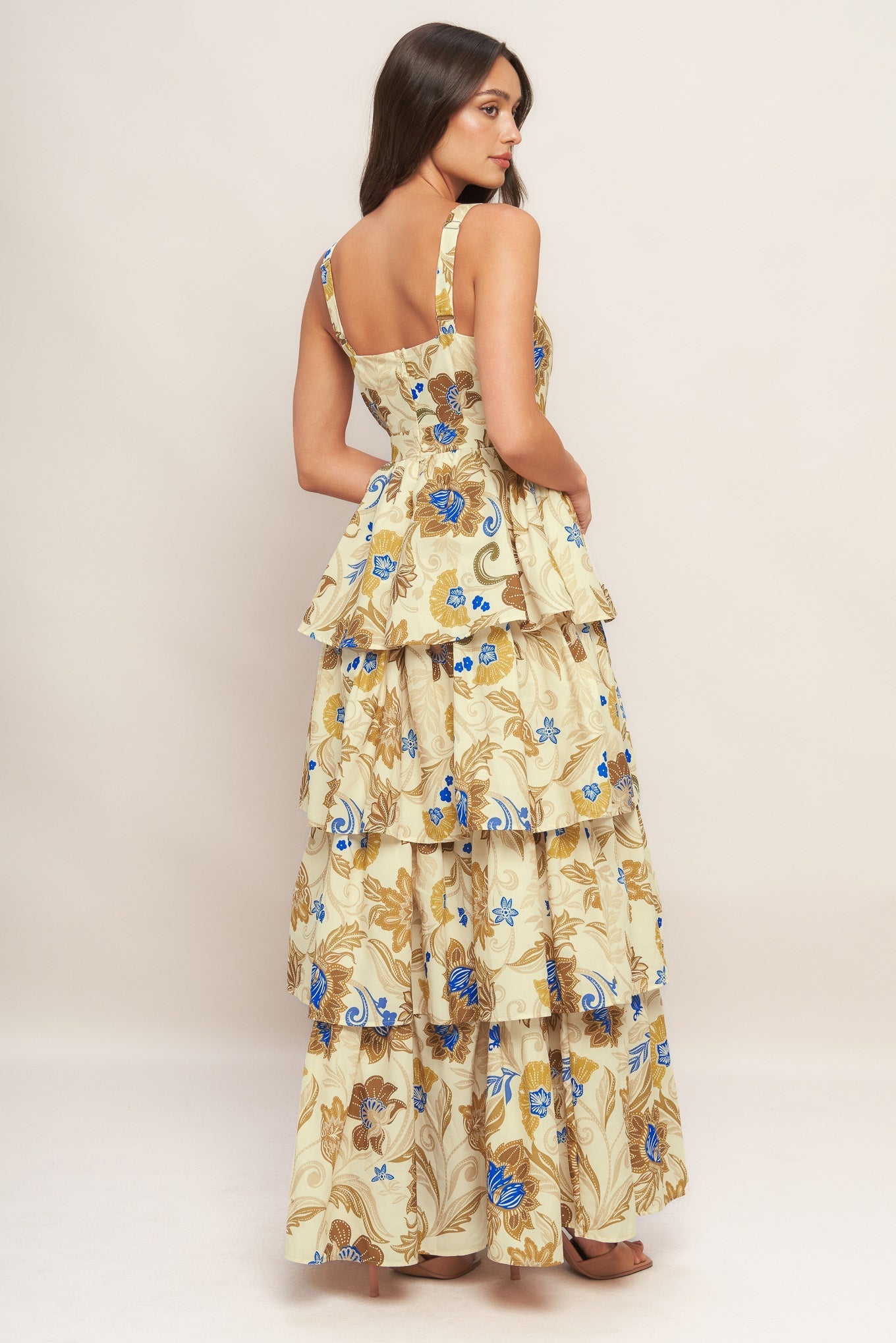 GOLDEN BLOSSOM WOVEN MAXI DRESS Flying Tomato